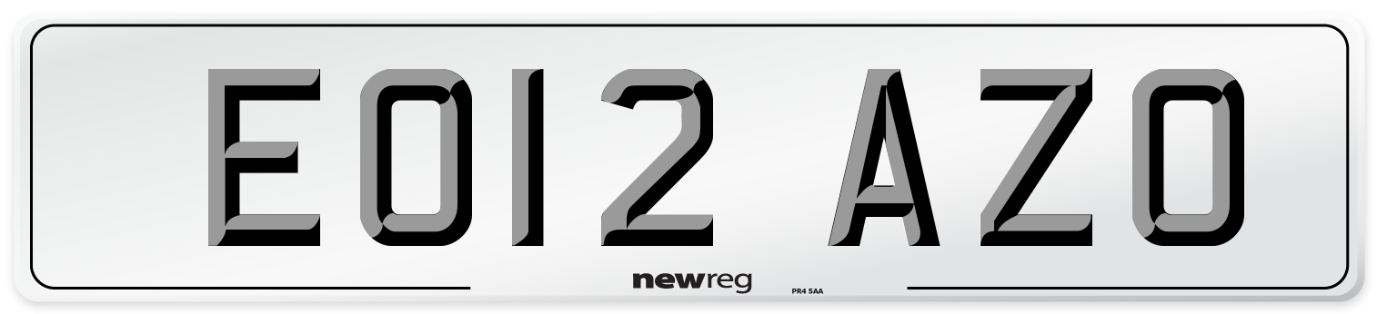 EO12 AZO Number Plate from New Reg
